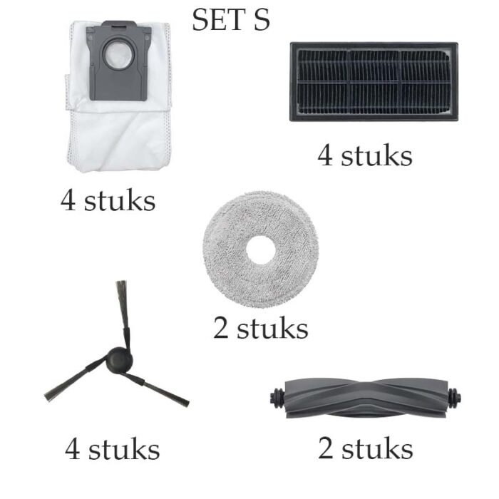 vervangingsset Mova E50 Pro Ultra S aantallen Mova E50 Pro Ultra vervangingsset